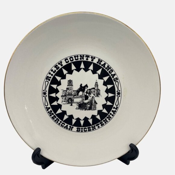 Vintage 1976 Riley County Kansas American Bicentennial Souvenir Plate 10.25" - Picture 1 of 4